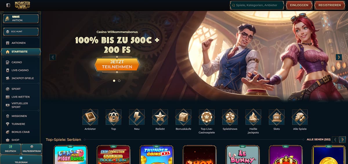 Bei Monsterwin liegt das Augenmerk ganz auf dem perfekten Tipperlebnis. Der Anbieter überzeugt im Bereich Sportwetten Österreich durch einen klaren Wettfokus und belohnt Neukunden mit einem maßgeschneiderten eigenen Sportbonus von bis zu 100 €.